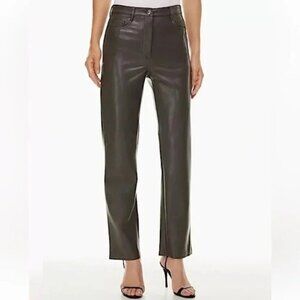 Wilfred Aritzia Melina Pant High waist Straight Leg Gray Faux Leather Size 0